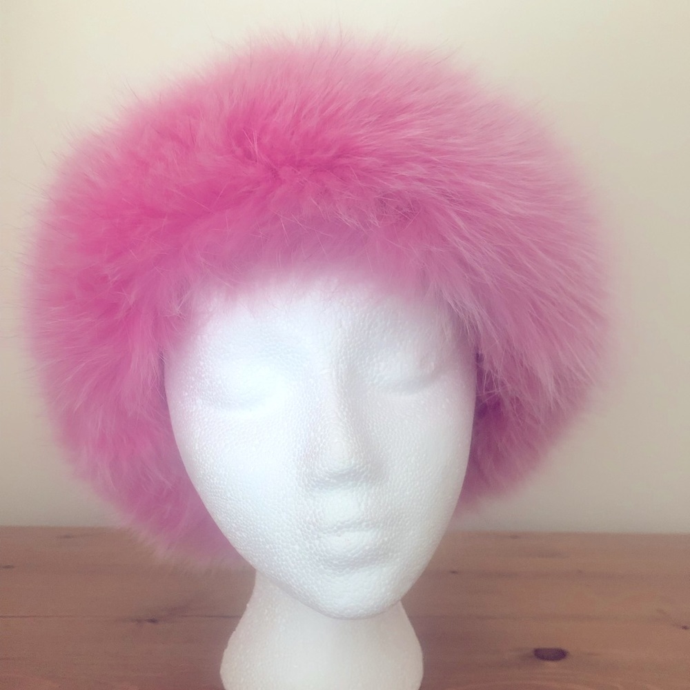 Prime Top Quality New Dyed Full Skin Fox Indigo Headband - fur origin: Canada
